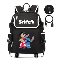 Anime Star Baby Stitch Printed Usb Student Backpack For Men And Women's Leisure Travel Backpack