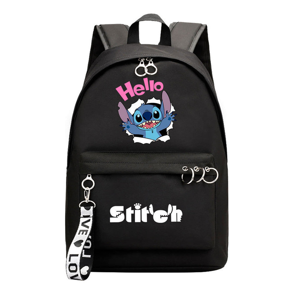 Anime Star Baby Stitch Youth Student School Bag Men's And Women's Backpack Lightweight Casual Backpack