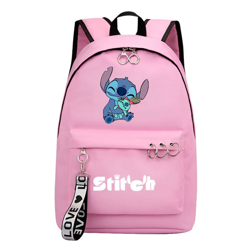Anime Star Baby Stitch Youth Student School Bag Men's And Women's Backpack Lightweight Casual Backpack