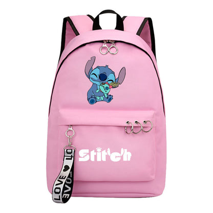 Anime Star Baby Stitch Youth Student School Bag Men's And Women's Backpack Lightweight Casual Backpack