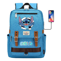 Anime Star Baby Stitch Printed Youth Student School Bag Casual Magnetic Buckle Backpack