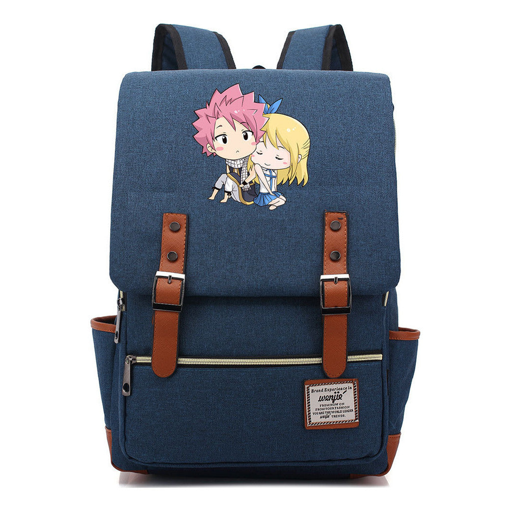Printed Teenage Student Backpack For Men And Women With Casual Belt Buckle Classic Backpack