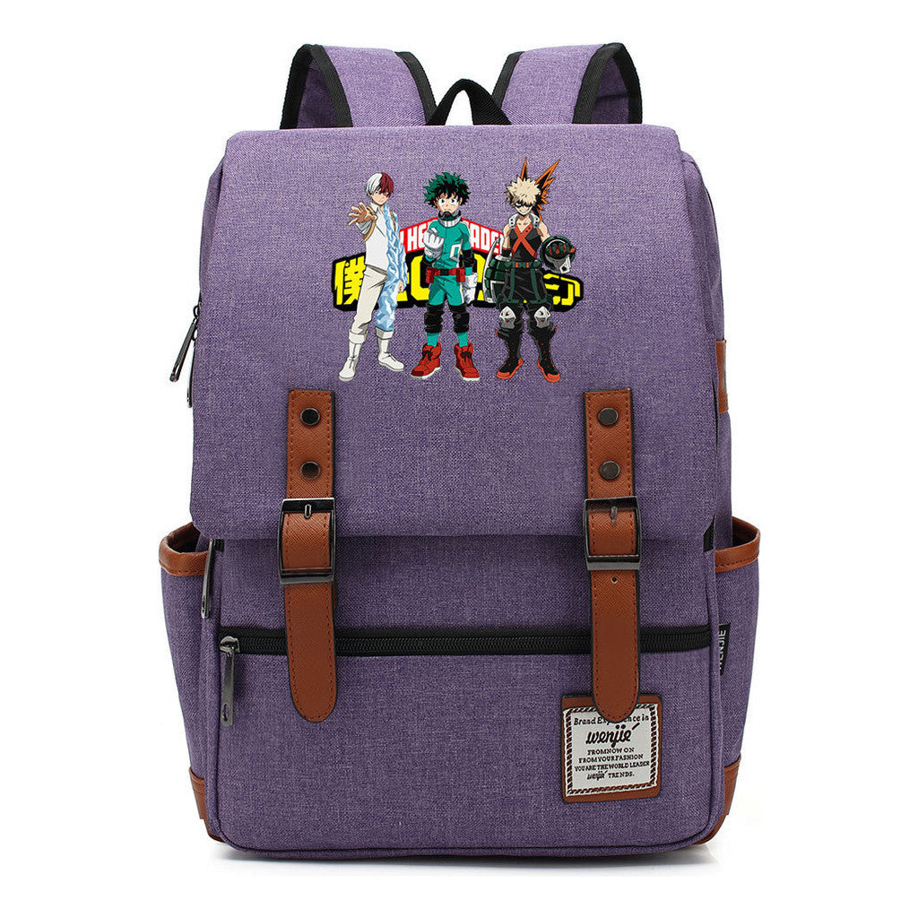 Animation My Hero College Prints Schoolbags For Young Students And Classic Backpacks With Belt Buckles For Men And Women.