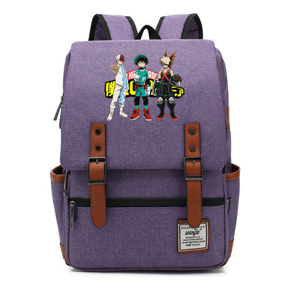 Animation My Hero College Prints Schoolbags For Young Students And Classic Backpacks With Belt Buckles For Men And Women.