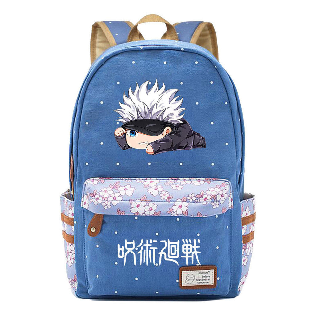 Cartoon Spell Battle Youth Girls Student School Bag Men's And Women's Leisure Canvas Backpack