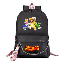 Mario Printed Usb Youth Student Backpack For Men And Women's Leisure Travel Backpack