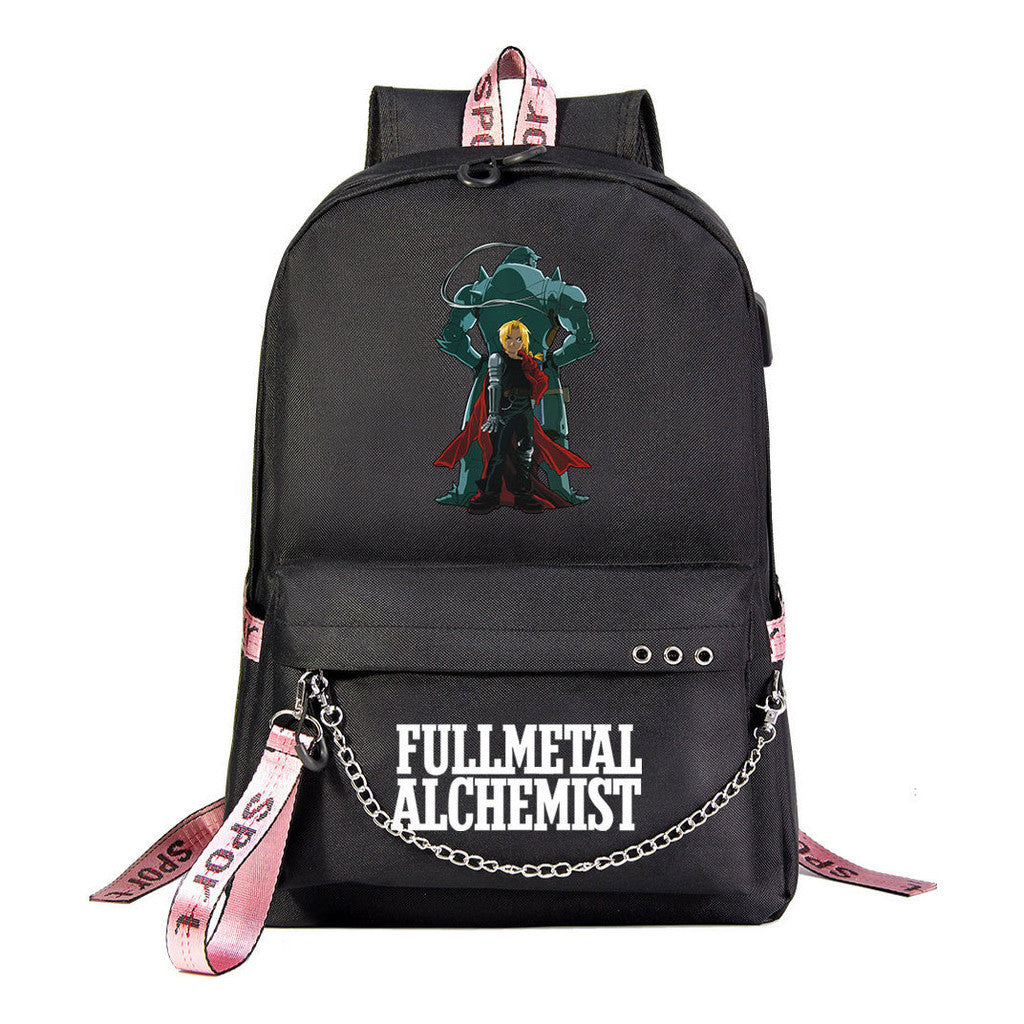 Printed Usb Student Backpack For Men And Women's Leisure Travel Backpack