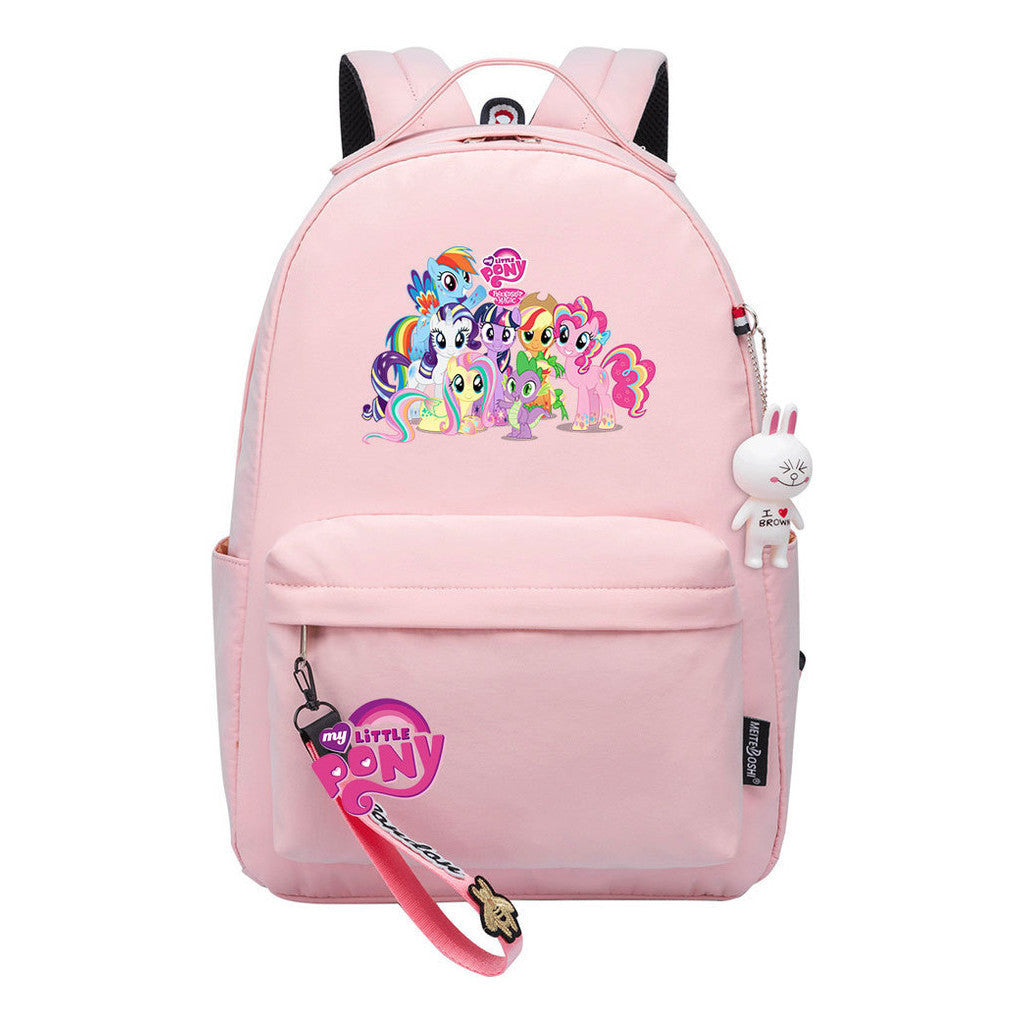 Cartoon Pony Unicorn Printed Youth Student School Bag Men's And Women's Leisure Bag Women's Backpack