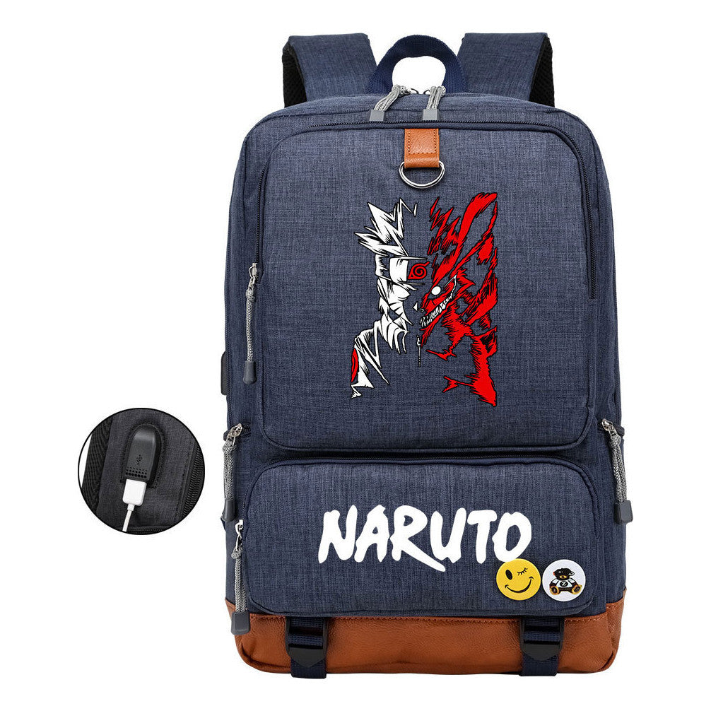 Printed Usb Youth Student Backpack For Men And Women's Leisure Travel Backpack