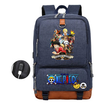 Cartoon Pirate King Printed Usb Student Backpack Leisure Travel Backpack