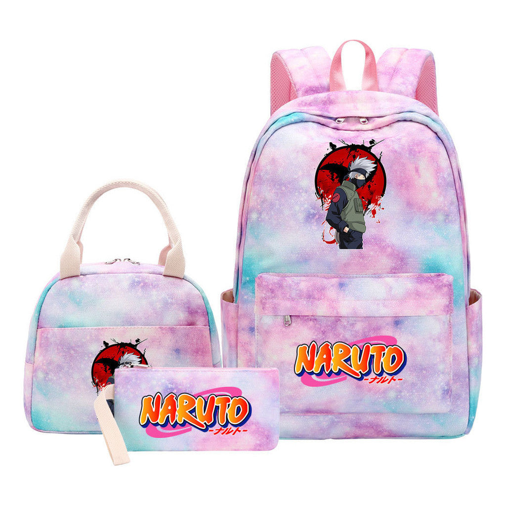 Naruto Student Girl Backpack Lunch Bag Three Piece Set Backpack Set