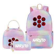 Naruto Student Girl Backpack Lunch Bag Three Piece Set Backpack