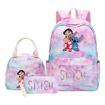 Interstellar Baby Stitch Student Girls School Bag Lunch Bag Three Piece Set Backpack Cover