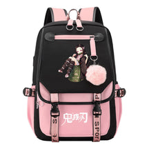 Cartoon Fashion Usb Youth Student Backpack Men's And Women's Leisure Ribbon Flip Backpack