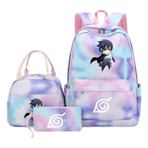 Naruto Youth Student School Bag Lunch Bag Three Piece Set Backpack Set