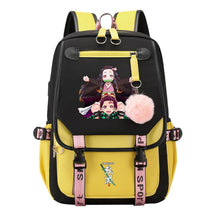 Cartoon Fashion Usb Youth School Bag For Boys And Girls Casual Ribbon Flip Backpack