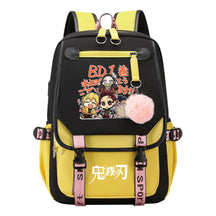 Cartoon Fashion Usb Youth School Bag For Boys And Girls Casual Ribbon Flip Backpack
