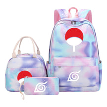 Naruto Teenage Student Girls School Bag Lunch Bag Three Piece Set Backpack Set
