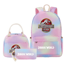 Jurassic Park Dinosaur Youth Student Girls School Bag Lunch Bag Three Piece Set Backpack Set