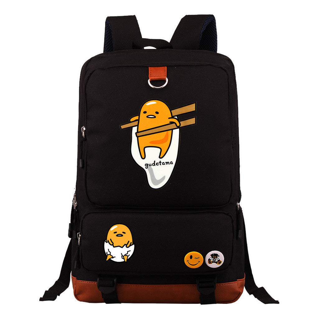 Cartoon Anime Lazy Egg Youth Student Backpack, Large Capacity Travel Bag, Boy's And Girl's Backpack