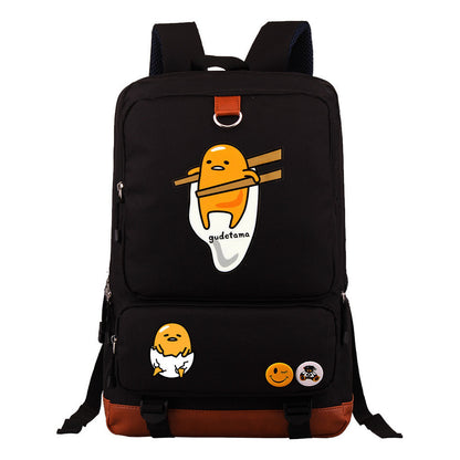 Cartoon Anime Lazy Egg Youth Student Backpack, Large Capacity Travel Bag, Boy's And Girl's Backpack