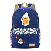 Cartoon Lazy Egg Printed Youth Student School Bag Fragmented Flower Boys And Girls Backpack