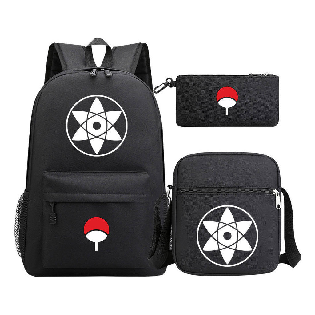 Anime Naruto Starry Sky Youth School Bag Three Piece Set For Men And Women Backpack Set