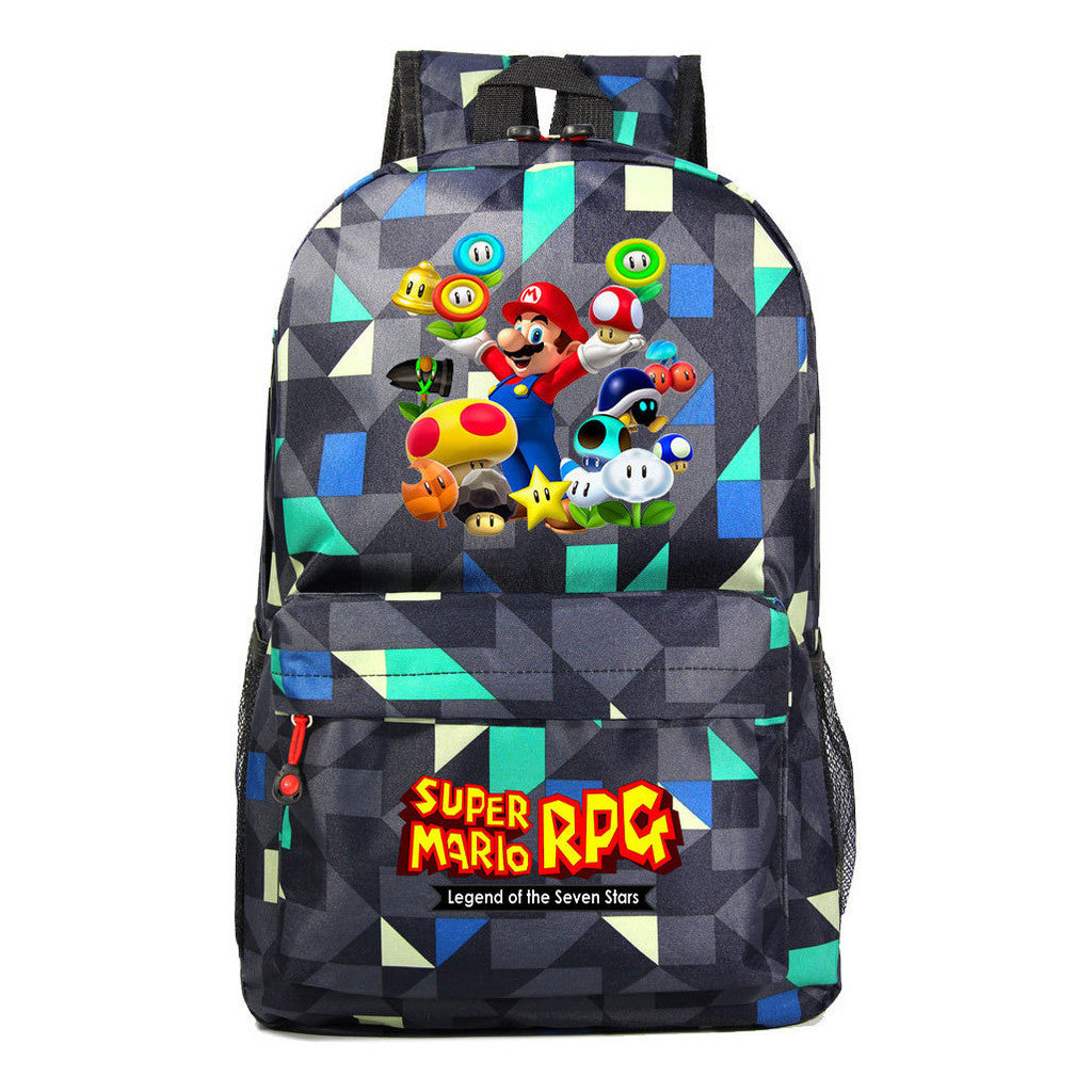 Super Mario Starry Sky Youth Student Backpack For Men And Women's Leisure Travel Backpack