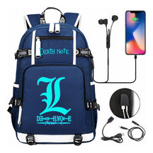Blue Night Light Death Note Usb Youth Student School Bag Men's And Women's Leisure Travel Backpack