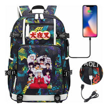 Anime Dog Yaksha Usb Earbuds Youth Student Backpack Travel Backpack