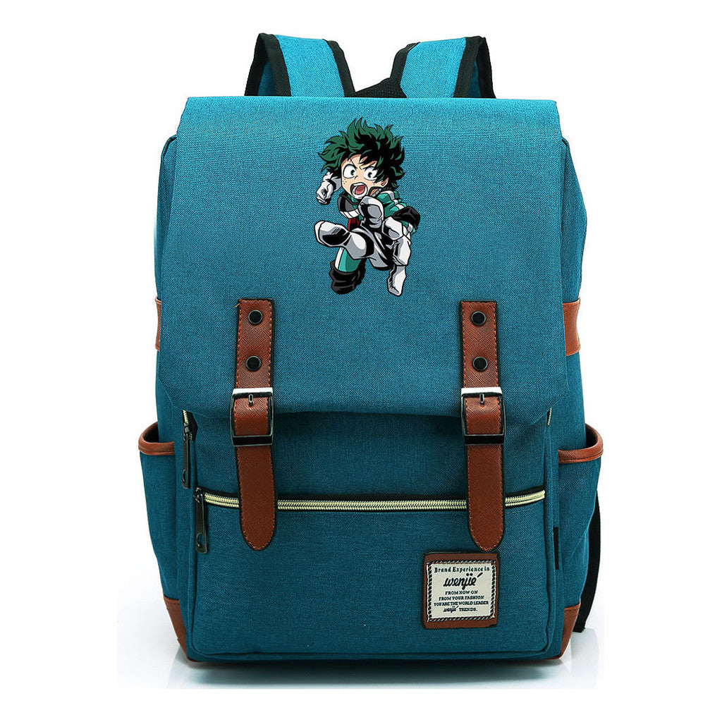 Anime My Heroes Academy Printed Youth Student Backpack Men's And Women's Leisure Belt Buckle Classic Backpack
