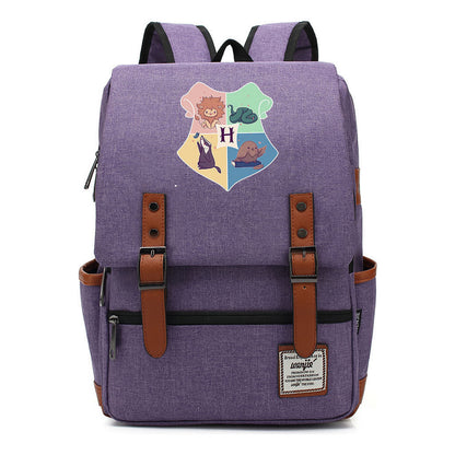 School Of Magic Printed Schoolbags For Young Students, Casual Belt Buckles And Classic Backpacks