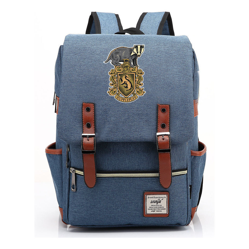 Printed Youth Student School Bag Casual Belt Buckle Classic Backpack 38*27*12.5cm
