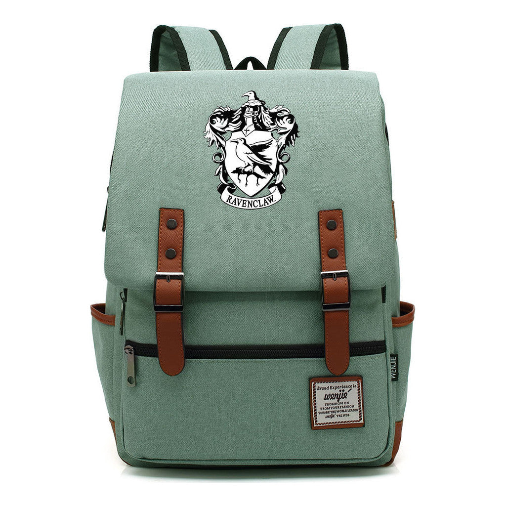School Of Witchcraft And Wizardry Printed Youth School Bag Casual Belt Buckle Classic Backpack 38*27*12.5cm