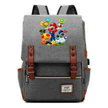 Super Mario Youth Student backpack USB casual backpack