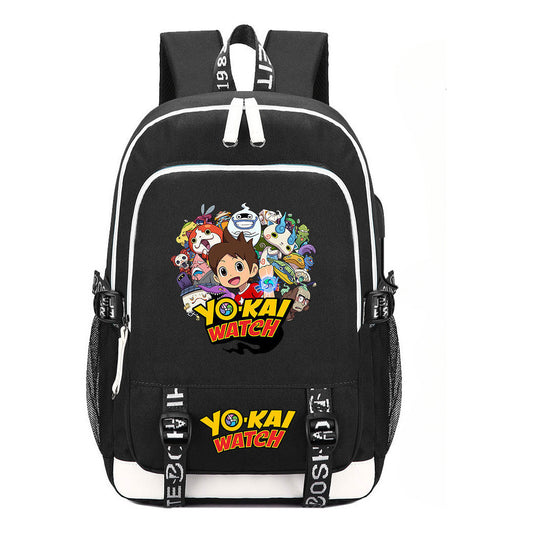 Anime Monster Watch Student School Bag Usb Men's And Women's Leisure Backpack