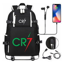 Football Dribbling Star Cristiano Ronaldo Printed Usb Large Capacity Youth Student Backpack For Men And Women's Leisure Travel Backpack