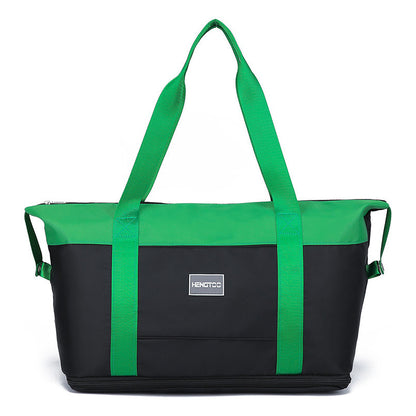 Contrast Color Luggage Bag, Travel Bag, Large Capacity Wet Dry Separation Sports And Fitness Bag, Shoulder Bag