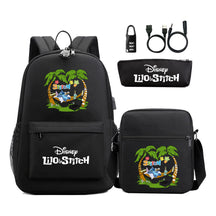 Interstellar Baby Stitch Usb Password Lock Youth Backpack 3-piece Set For Men And Women Backpacks