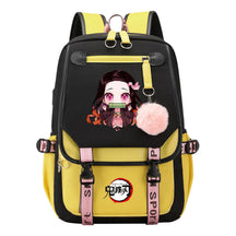 Cartoon Fashion Usb Youth Student Backpack Boy's And Girl's Leisure Ribbon Flip Backpack