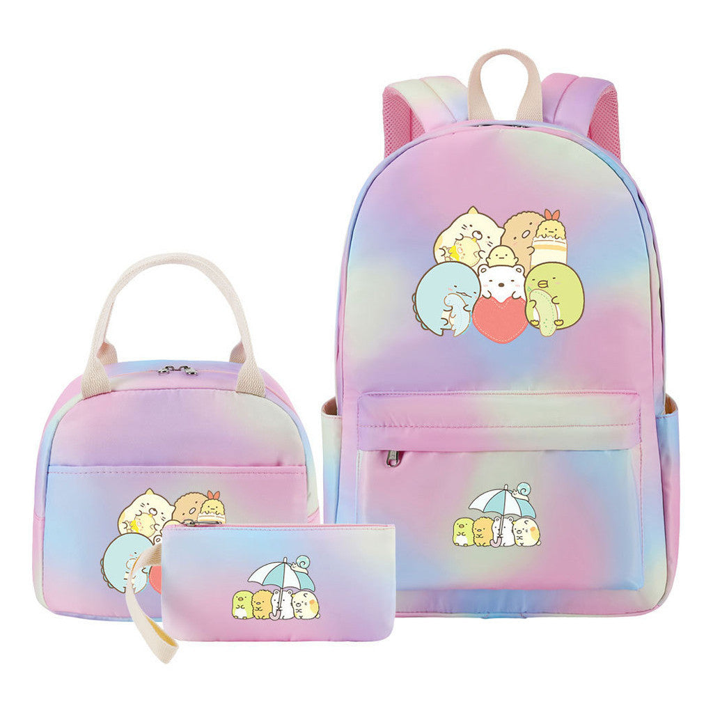 Corner Biology Student School Bag Lunch Bag Three Piece Set Backpack Set