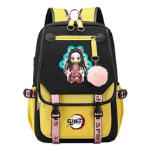 Cartoon Fashion Usb Youth Student Backpack Boy's And Girl's Leisure Ribbon Flip Backpack