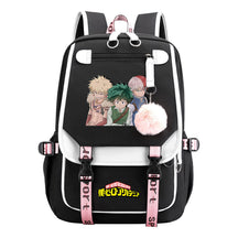 Comics My Heroes Academy Usb Youth Student Backpack Men's And Women's Leisure Ribbon Flip Backpack