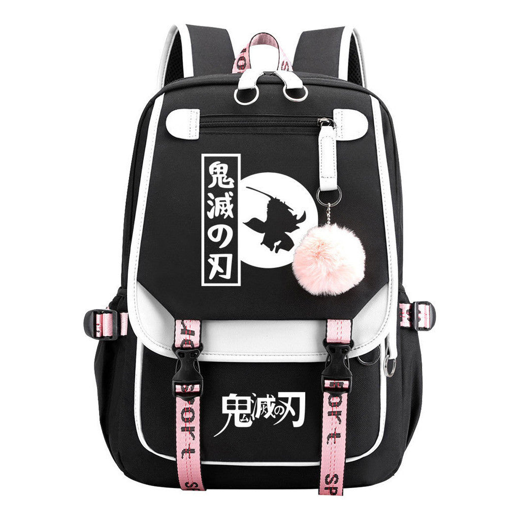 Cartoon Fashion Usb Youth Student School Bag Casual Ribbon Flip Backpack