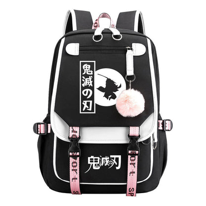 Cartoon Fashion Usb Youth Student School Bag Casual Ribbon Flip Backpack