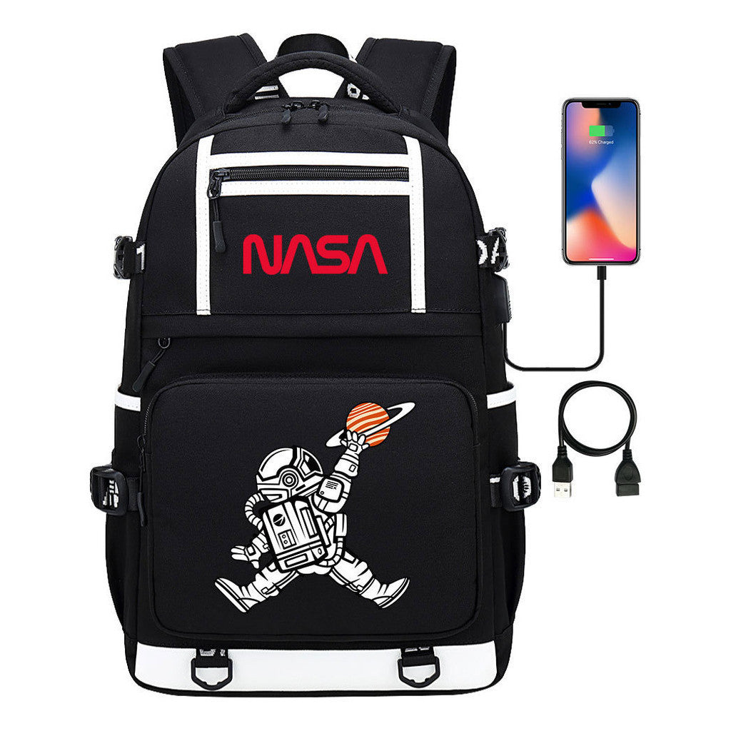 Printed Usb Youth School Bag Backpack Leisure Travel Backpack