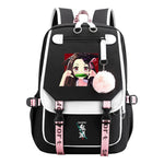 Comic Cartoon Fashion Usb Student Backpack Casual Woven Flap Backpack