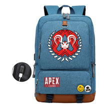 Apex Hero Print Usb Student Backpack For Leisure Travel Backpack