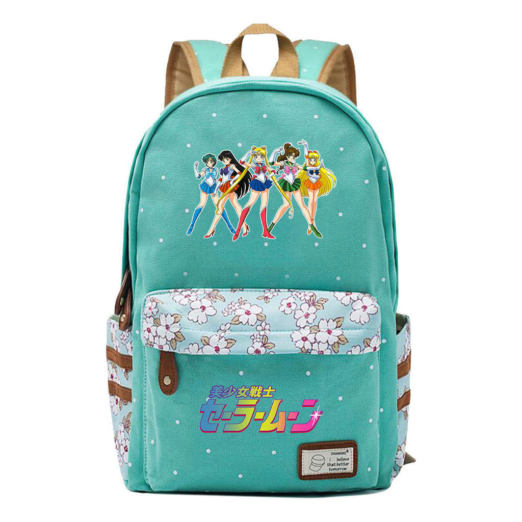 Beautiful Girl Warrior Student Backpack, Floral Casual Backpack