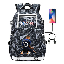 Football Star Mbappe Printed Usb Youth Student Backpack, Boy's And Girl's Backpack, Leisure Travel Backpack